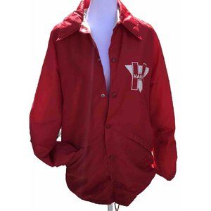 Vtg 70s King Louie Red Retro Windbreaker Jacket Coat USA H Hanna 40 42 Med HTF
